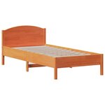 vidaXL Cadre de lit sans matelas cire marron 75x190 cm bois pin massif
