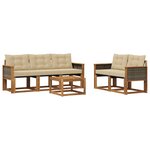vidaXL Ensemble de canapés d'extérieur 6 Pièces Naturel et Beige