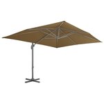vidaXL Parasol de jardin en porte-à-faux et poteau en aluminium taupe