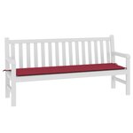 vidaXL Coussin de banc de jardin rouge bordeaux 180x50x3 cm