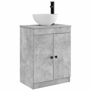 vidaXL Meuble de salle de bain avec évier Gris béton 54 x 35 x 83 cm
