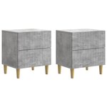 vidaXL Cabinet de chevet 2 Pièces Gris béton 43 x 34 5 x 48 cm