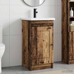 vidaXL Meuble de salle de bain avec évier Bois ancien