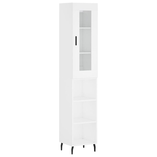 vidaXL Buffet haut Blanc 34 5x34x180 cm Bois d'ingénierie