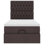 vidaXL Lit ottoman avec matelas marron foncé 100x200 cm tissu