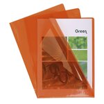 Etui de 100 pochettes Coin PVC Lisse Haute Résistance 13/100e - A4 - Orange EXACOMPTA