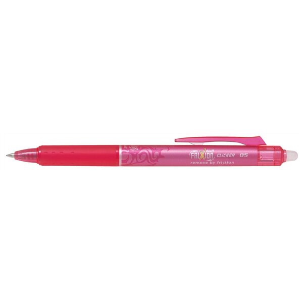 Stylo Roller Rétractable Frixion Ball Clicker Pointe Fine Rose PILOT