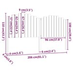 vidaXL Tête de lit 206x4x110 cm Bois massif de pin