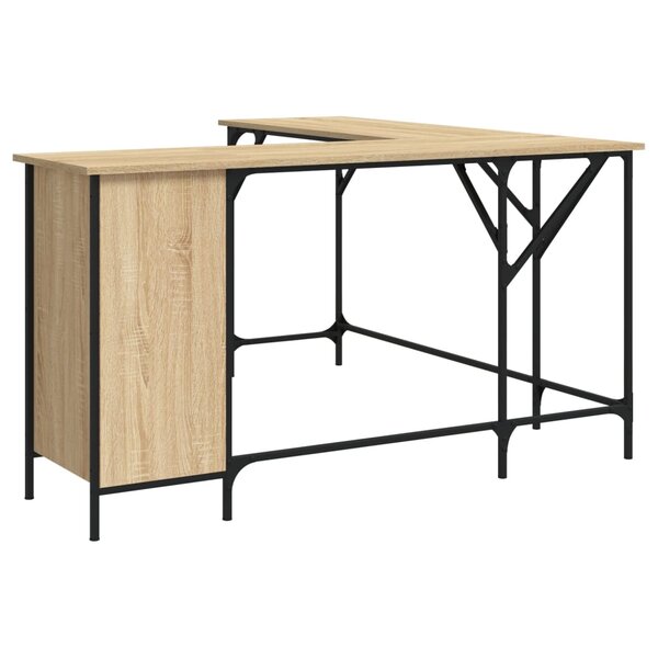 Bureau table poste de travail meuble d'ordinateur informatique étude chêne sonoma 141 x 141 x 75 cm bois d'ingénierie brun 02_0023657