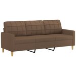 vidaXL Canapé à 3 places avec repose-pieds Marron 180 cm Tissu