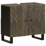 vidaXL Ensemble de meubles salle de bain 2 Pièces noir manguier massif