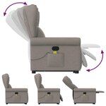 vidaXL Fauteuil inclinable de massage Taupe Tissu