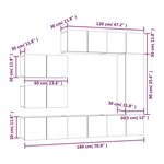 vidaXL Ensemble de meubles TV 8 Pièces Sonoma gris Bois d'ingénierie