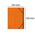 Trieur Agrafé Avec Élastiques Intérieur Noir 7 Compartiments - A4 - Orange - X 10 - Exacompta