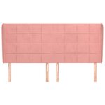 vidaXL Tête de lit avec oreilles Rose 163x23x118/128 cm Velours