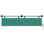 vidaXL Tête de lit suspendue Avec lumière LED Turquoise Velours