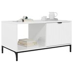 vidaXL Table basse Blanc brillant 90 x 49 x 46 cm Bois d'ingénierie