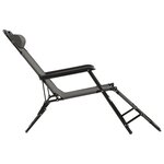 vidaXL Chaises longues pliables 2 Pièces avec repose-pied Acier Gris