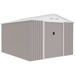 Abri de jardin en métal 8 84 m² - 277 x 319 x 202 cm - Kit d'ancrage inclus - Taupe