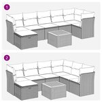 vidaXL Salon de jardin avec coussins 8 Pièces beige résine tressée