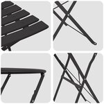 vidaXL Ensemble bistro pliant 3 Pièces Anthracite Acier