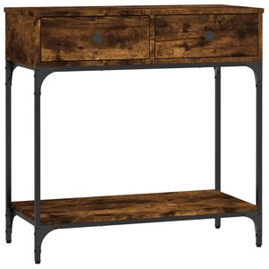 vidaXL Table console chêne fumé 75x34 5x75 cm bois d'ingénierie