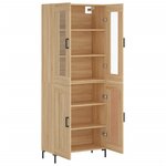 vidaXL Buffet haut Chêne sonoma 69 5x34x180 cm Bois d'ingénierie