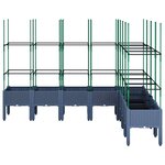 vidaXL Jardinière avec treillis bleu gris 200x160x142 5 cm PP