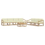 vidaXL Ensemble de canapés d'extérieur 7 pc Blanc et crème