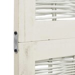 vidaXL Cloison de séparation 3 panneaux blanc bois de paulownia massif