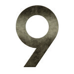 Numéro 9 - Numéro adhésif pour boîte aux lettres - Vinyle épais texturé  hauteur 50 mm. Métal Cuivré.