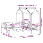 vidaXL Ensemble Lit de Jour 3 Pièces Cire marron Bois de pin massif