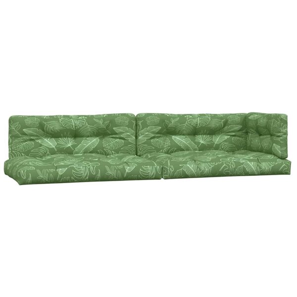 vidaXL Coussins de palette lot de 5 motif de feuilles tissu
