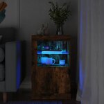 vidaXL Armoire latérale avec lumières LED chêne fumé bois d'ingénierie