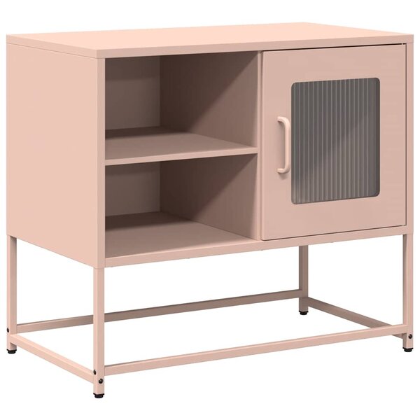 vidaXL Meuble TV rose 68x39x60 5 cm acier