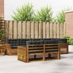 vidaXL Ensemble de canapés d'extérieur 7 Pièces Naturel et Anthracite
