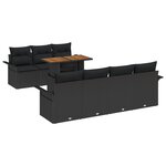 vidaXL Ensemble de canapés de jardin en 8 pièces avec coussins noirs en rattan synthétique acacia