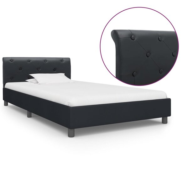 vidaXL Cadre de lit sans matelas noir similicuir 90x200 cm