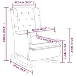 vidaXL Fauteuil et pieds à bascule en bois d'hévéa solide crème Tissu