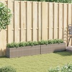 vidaXL Jardinières avec 3 pots 2 Pièces gris 105x30x32 cm résine tressée