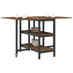 vidaXL Table à dîner 122 x 80 x 76 5 cm Bois d'ingénierie Bois ancien