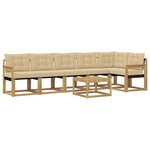 vidaXL Ensemble de canapés d'extérieur 7 pc Blanc et Beige