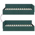 vidaXL Cadre de lit d'angle avec tête de lit Vert foncé 80 x 200 cm
