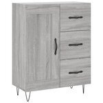 vidaXL Buffet haut Sonoma gris 69 5x34x180 cm Bois d'ingénierie