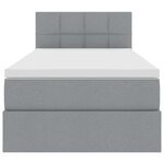 vidaXL Lit avec rangement et LED avec LED Gris clair 90 x 190 cm tissu