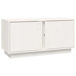 vidaXL Meuble TV Blanc 80x35x40 5 cm Bois de pin massif