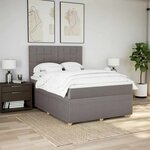 vidaXL Sommier à lattes de lit avec matelas Taupe 140x200 cm Tissu