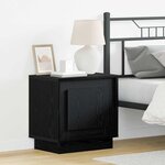 vidaXL Tables de chevet avec lumières LED 2 Pièces Chêne noir 44x34 5x45 cm