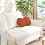 vidaXL Coussins de siège 2 Pièces Rouge orange Ø 30 cm