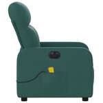 vidaXL Fauteuil de massage inclinable électrique Vert foncé Tissu